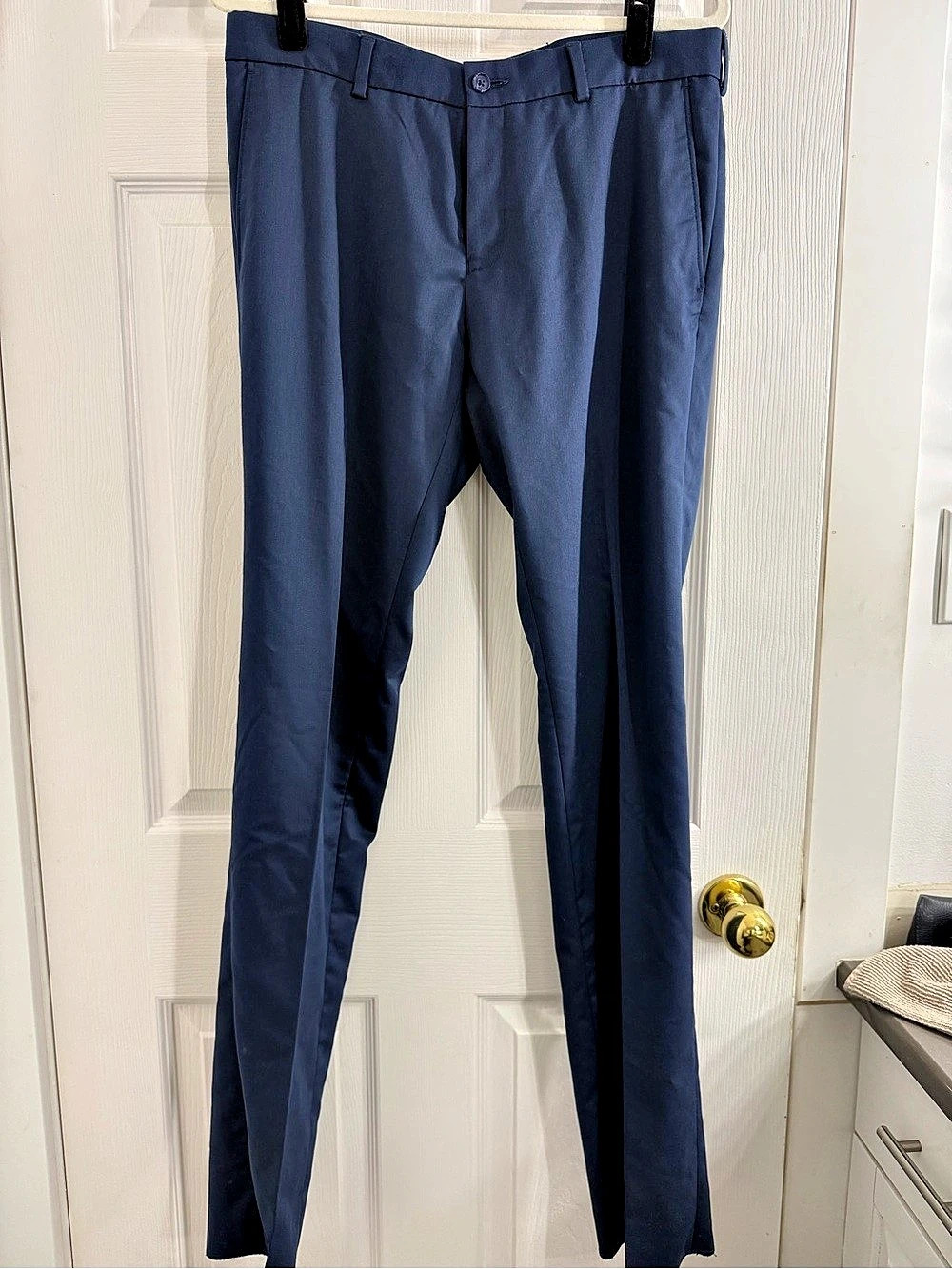 Ballin Straight Leg Polyester Pants in Blue Size Medium